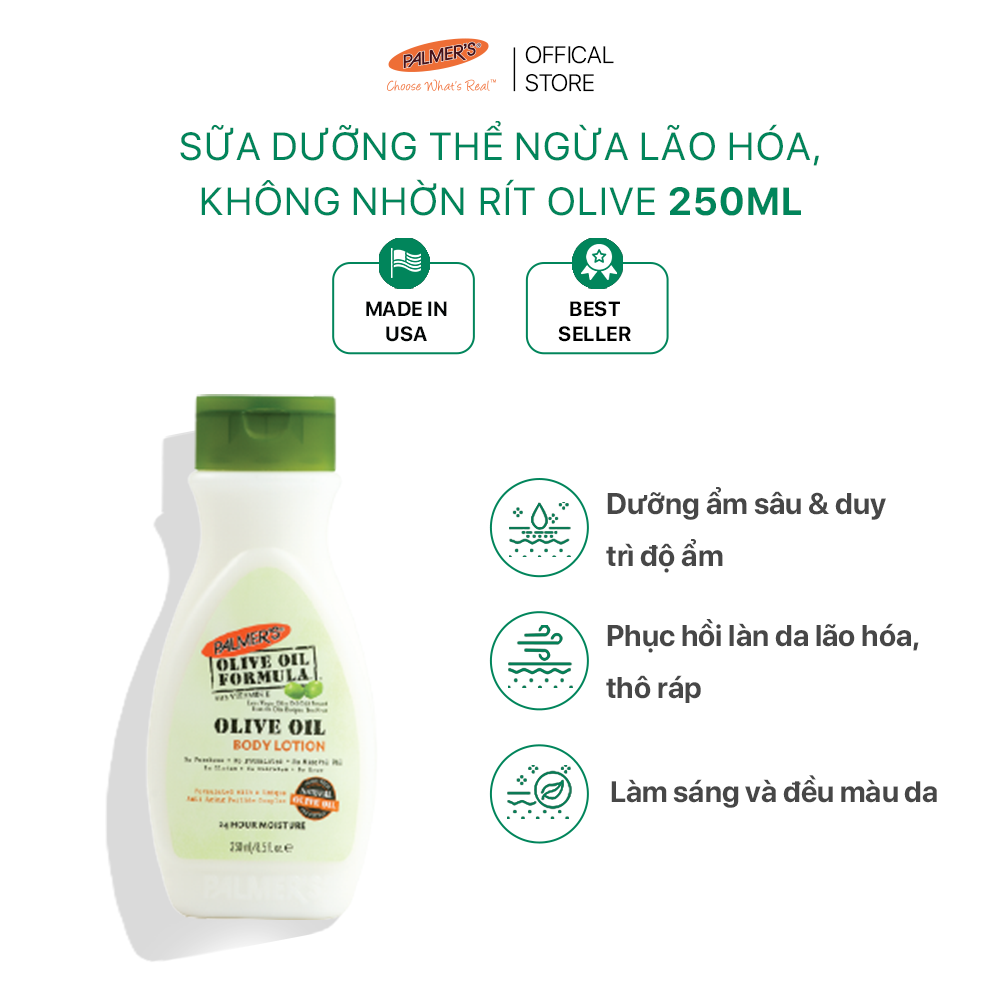 Sữa dưỡng thể ngăn ngừa lão hóa da Palmer’s Olive 250ml