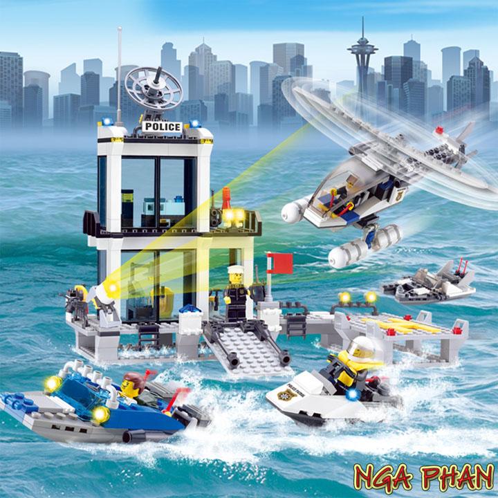 Trạm cảnh sát biển 536 chi tiết city đồ chơi xếp hình lắp ráp kazi moc diy