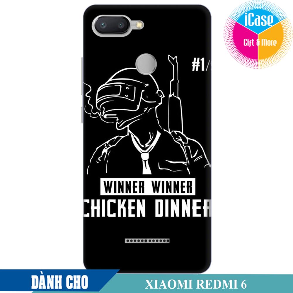 Ốp lưng nhựa dẻo dành cho Xiaomi RedMi 6 in hình Pubg Chicken Dinner