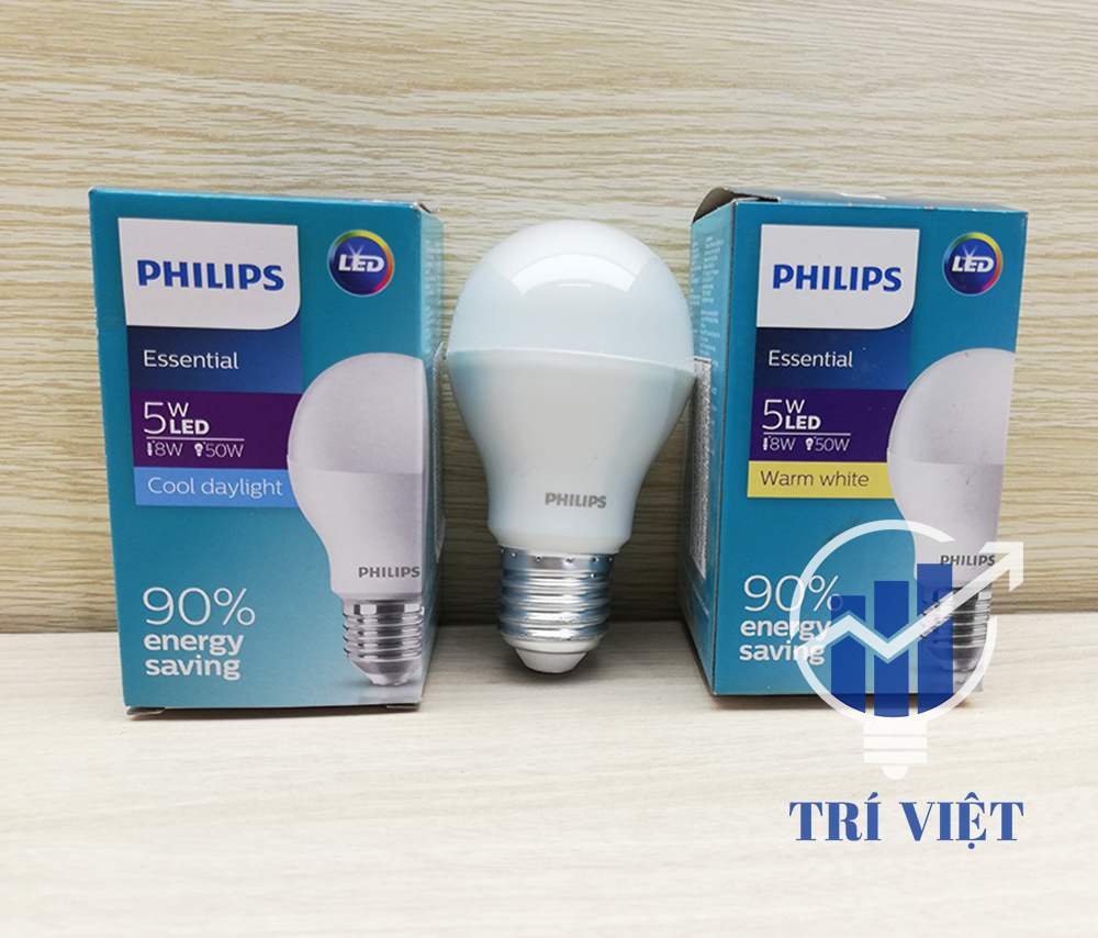 Combo 5 đèn ledbulb philips 5w – 3000k/6500k