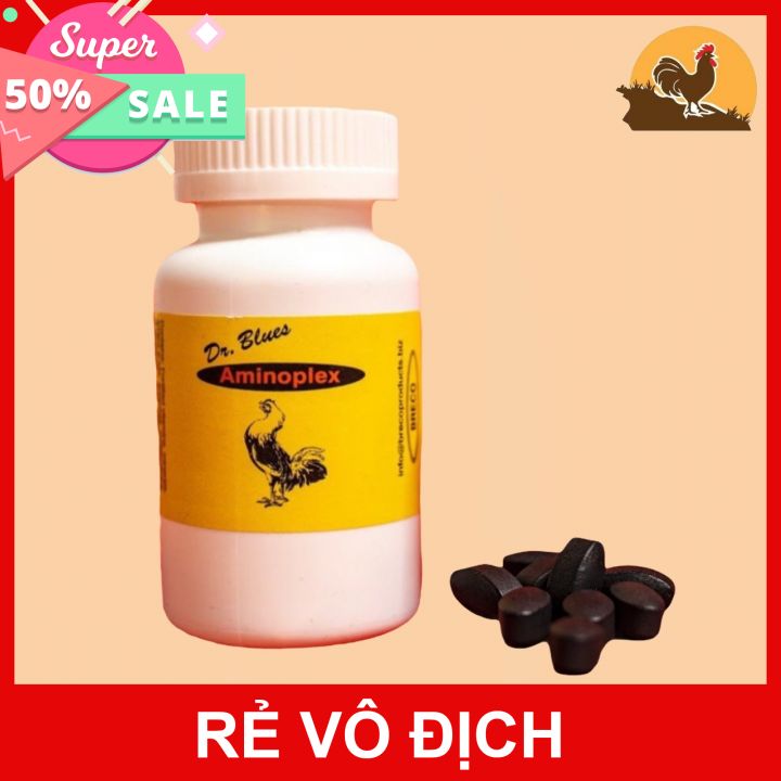 AMINOPLEX NẮP TRẮNG ( MẪU MỚI ) tăng cơ, tăng bo cho gà đá CHIẾC LẼ 50 VIÊN