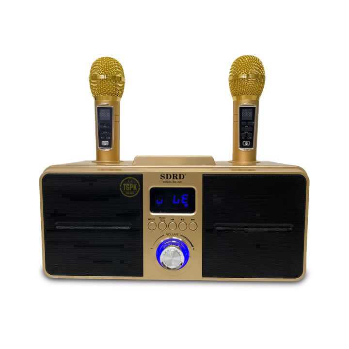 Loa Bluetooth Hát Karaoke SD309 - Tặng Kèm 2  Micro Không Dây, Hát Hay Nghe Nhạc Cực Đã, Âm Bass Cực Mạnh, Loa Karaoke Bluetooth Cầm Tay Công Suất Lớn,  Thiết Kế Bộ Điều Chỉnh Bass Echo Âm Lượng Trên Micro Cực Xịn, Hát Karaoke Gia Đình