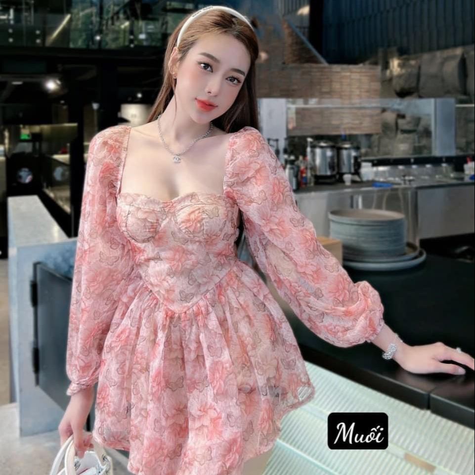 Đầm xòe mini voan 2 lớp hở lưng tôn dáng quyến rũ xinh xắn luna