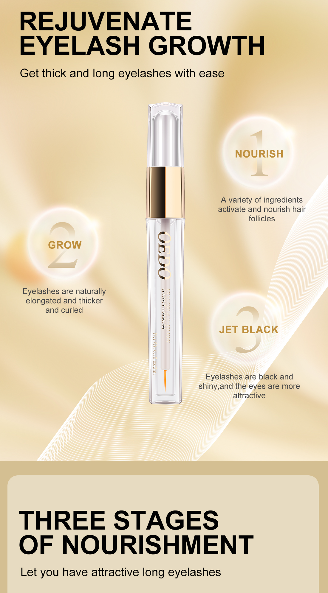 OEDO 3 cây serum làm dài và dày lông mi cung cấp dưỡng chất cho đôi mắt quyến rũ - INTL