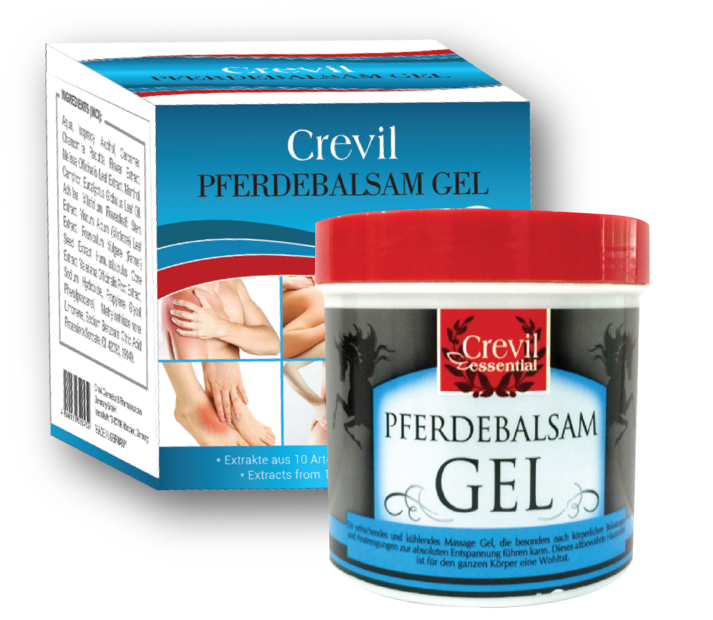 Gel Massage Giảm Đau, Giảm Nhức Mỏi Crevil Essential Pferdebalsam Gel 250Ml, Nhập Khẩu Đức