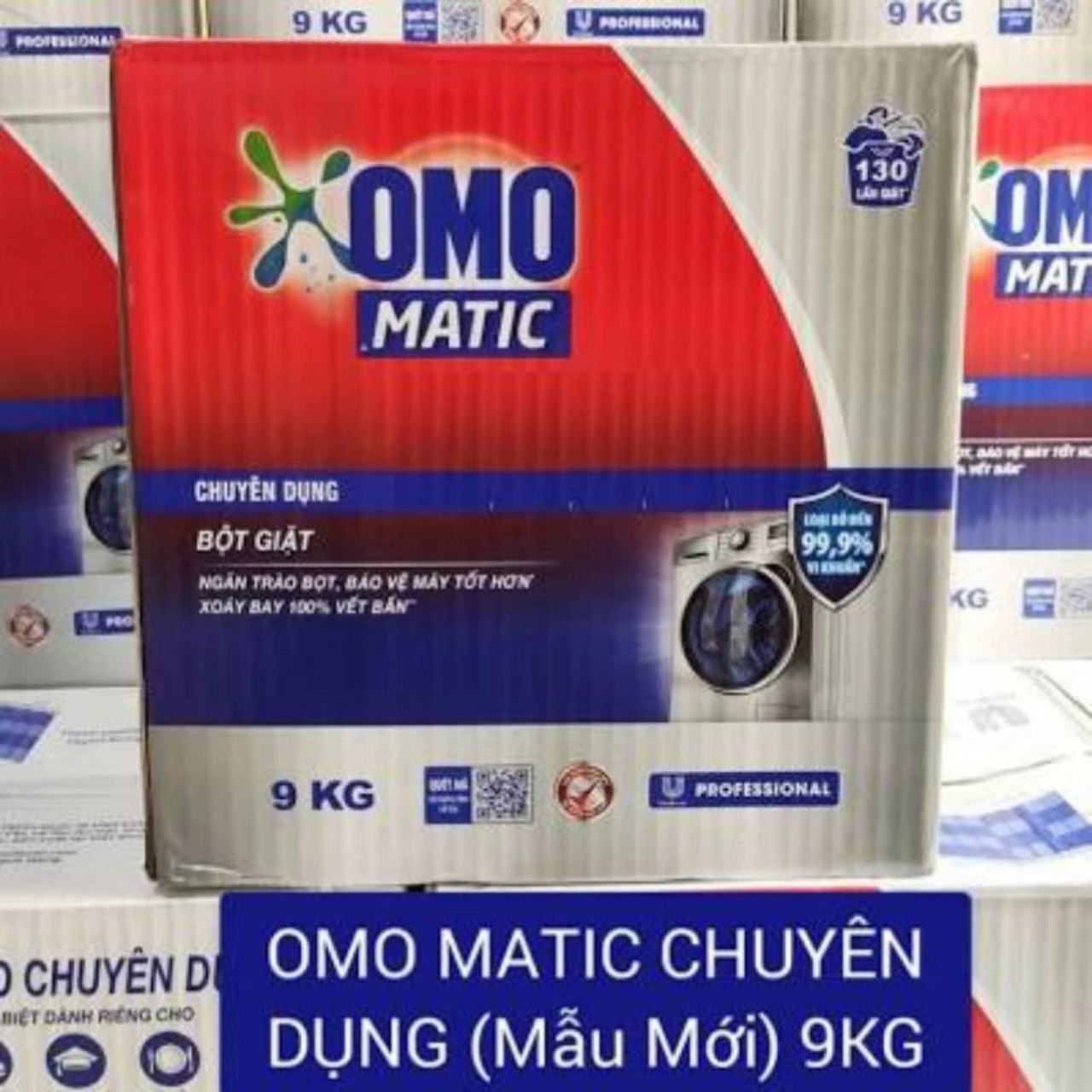 Nguyên thùng bột giặt Omo Matic 9Kg chuyên dụng dành cho Cửa Trước