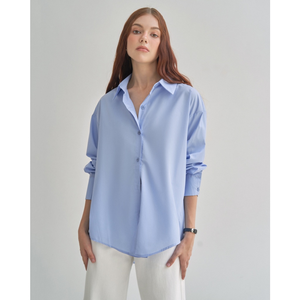 Áo sơ mi nữ oversize vải ít nhăn - mulles shirt | hq3372 | lana official