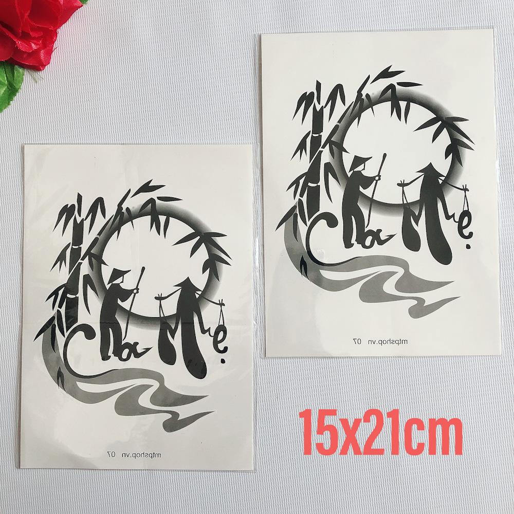 [HCM]COMBO 2 TẤM HÌNH XĂM DÁN TATTOO 15X21CM CHA MẸ KÍNH YÊU NÉT THƯ PHÁP mtpshop 07 (Tặng ngay 1 tấm đồng size khi mua 2 combo)