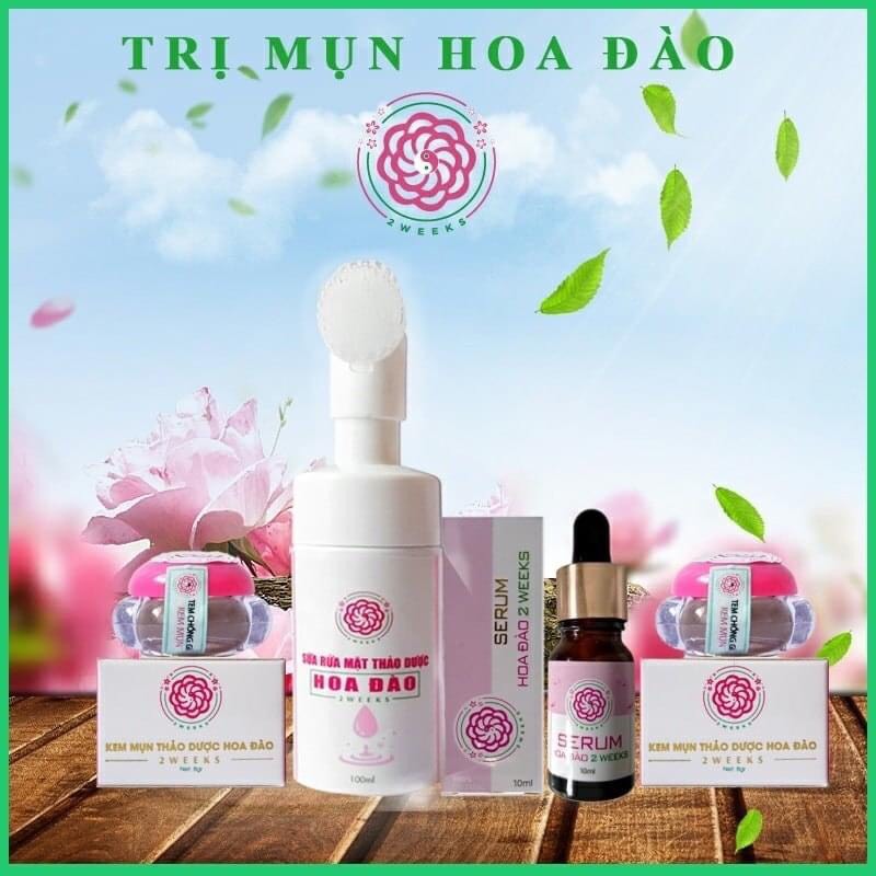 [HCM]BỘ SẢN PHẨM KEM MỤN THẢO DƯỢC HOA ĐÀO 2 WEEKS- CTY XUÂN XANH