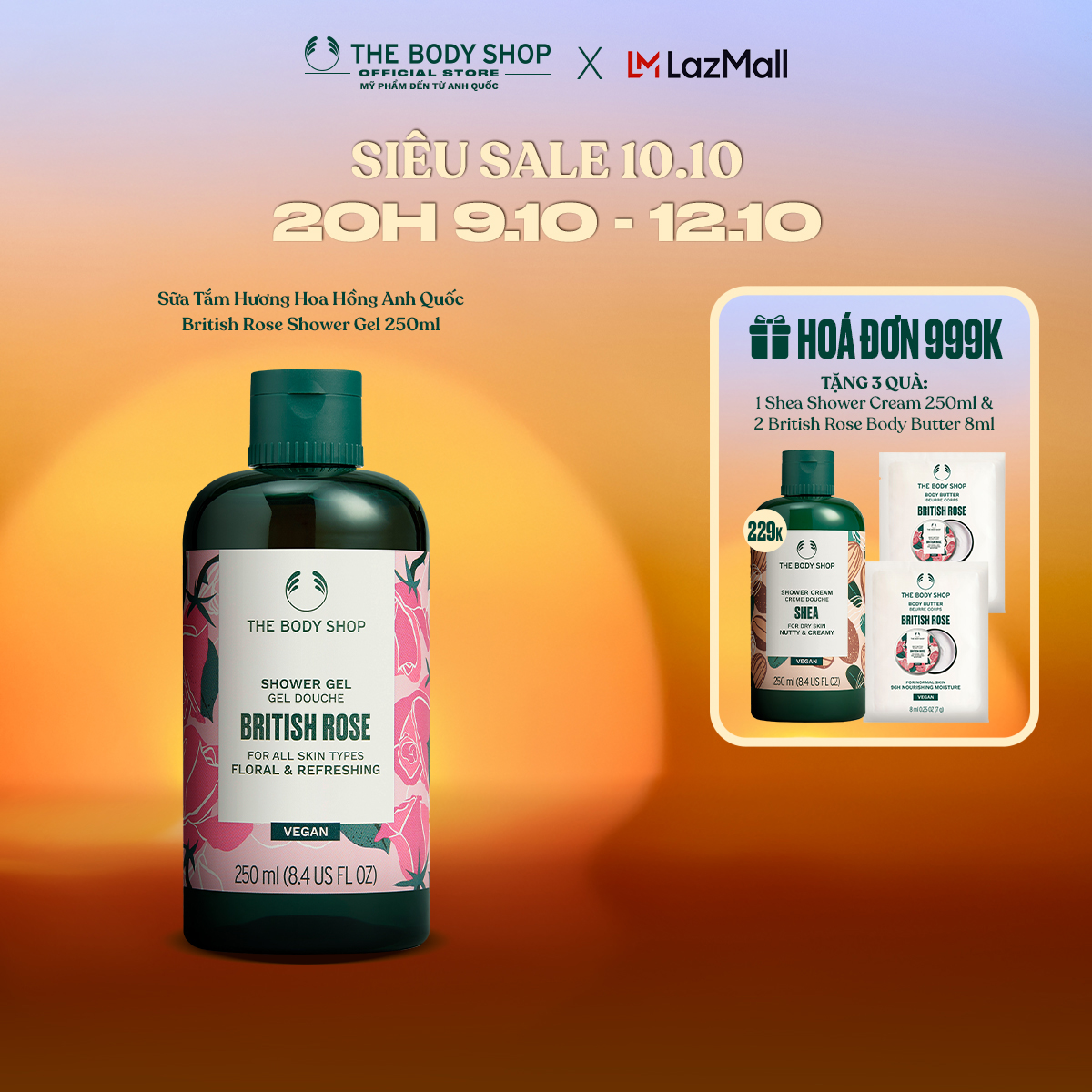 Sữa Tắm Hương Hoa Hồng Anh Quốc British Rose Shower Gel The Body Shop