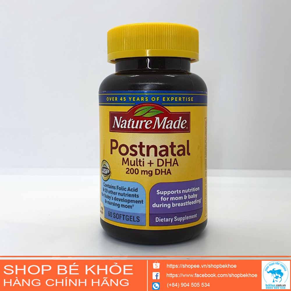 Vitamin Sau Sinh Postnatal Multi +Dha Nature Made - Postnatal 200Mg Dha | Lọ 140V - Date 9/21