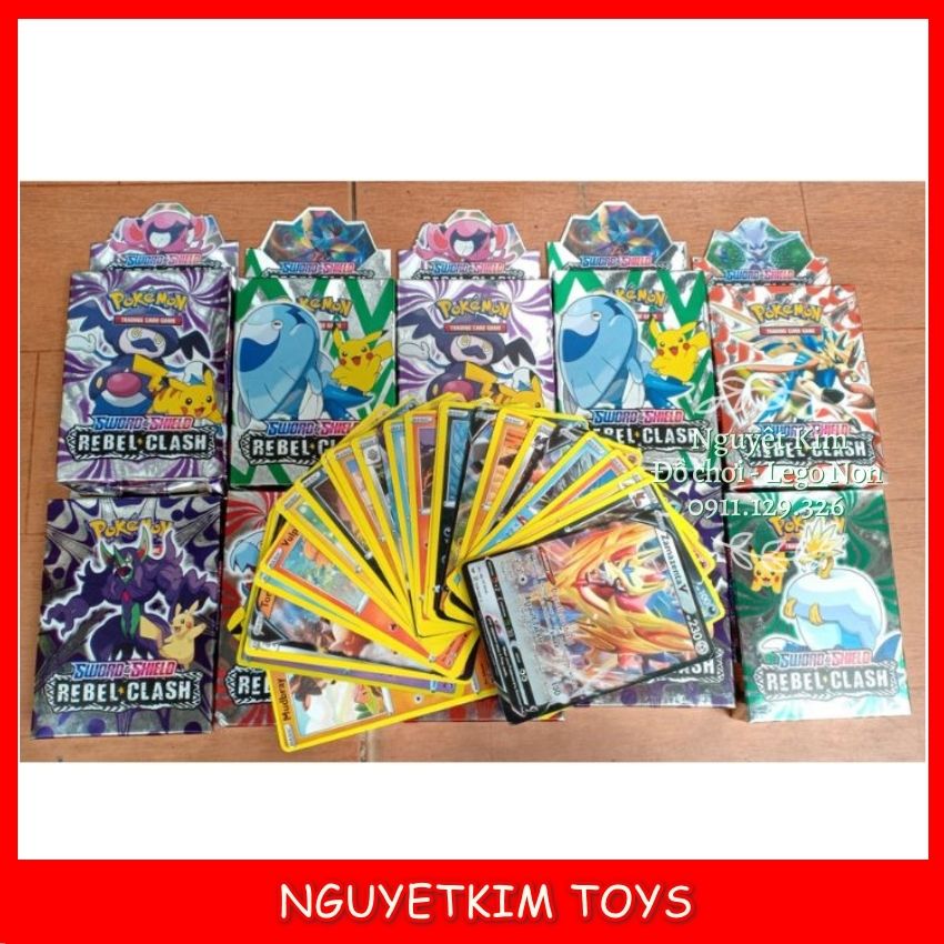 [Hot] Combo 10 Hộp Bộ Bài Pokemon Giấy - Hộp 25 Thẻ Đồ Chơi Trẻ Bài