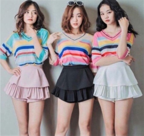 Chân váy tầng QC xếp li có quần trong túi chất vải Tuyết Mưa có 2 Size S M dành cho nữ xinh trẻ trung năng động cá tính