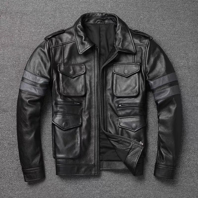 Áo khoác da túi hộp cầu vai