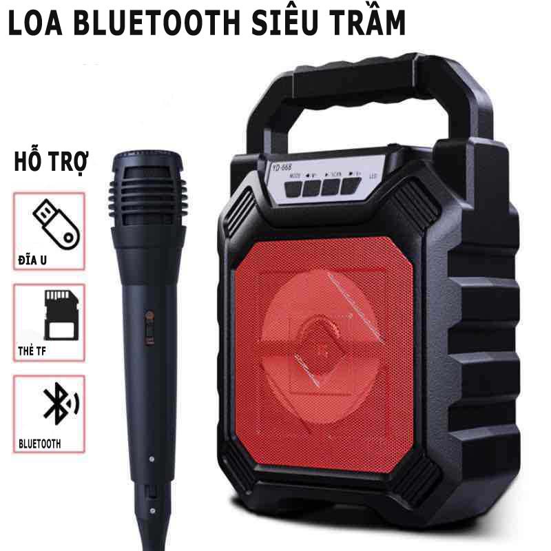 Loa Karaoke Bluetooth P88 Âm Thanh Cực Đỉnh Pin Sạc Tiện Lợi TẶNG KÈM MIC