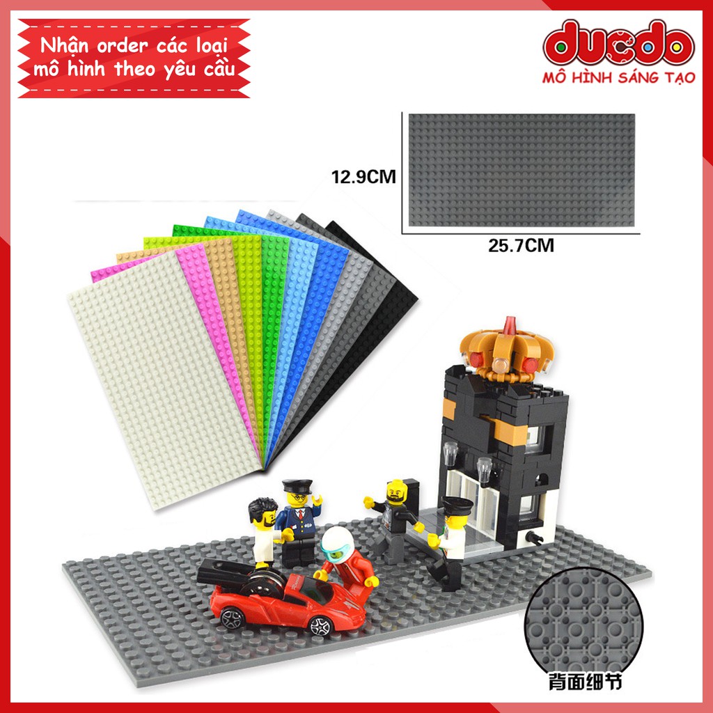 Đế lót trưng bày mô hình, Minifigures 16x32 hạt (25,5x12,7 cm) đế dày - Đồ chơi Lắp ghép Mini Baseplate