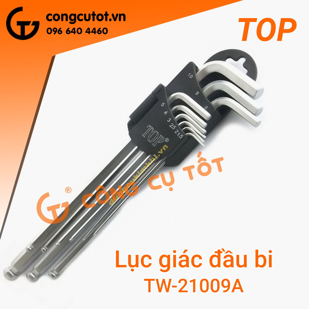 BỘ LỤC GIÁC ĐẦU BI 9 CÂY HỆ MÉT TOP TW-21009A