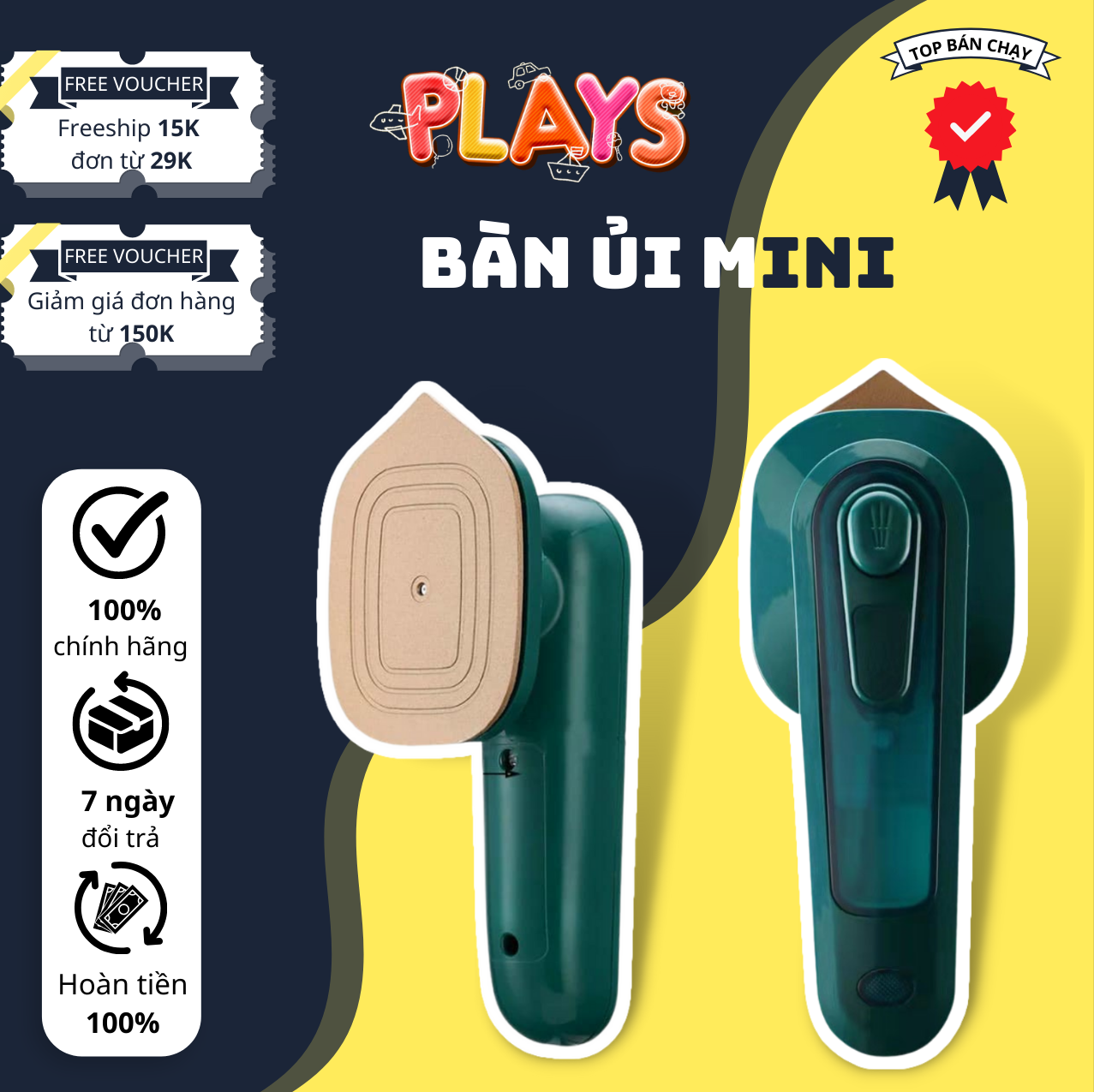 Bàn ủi hơi nước cầm tay mini ủi nhanh công suất 33W, thiết kế đứng nhỏ gọn thông minh ủi đứng ủi nằm tiện lợi có thể ủi khô, Bàn ủi mini cầm tay, Bàn là hơi nước cầm tay, bàn ui hơi nước cầm tay, bàn ủi quần áo