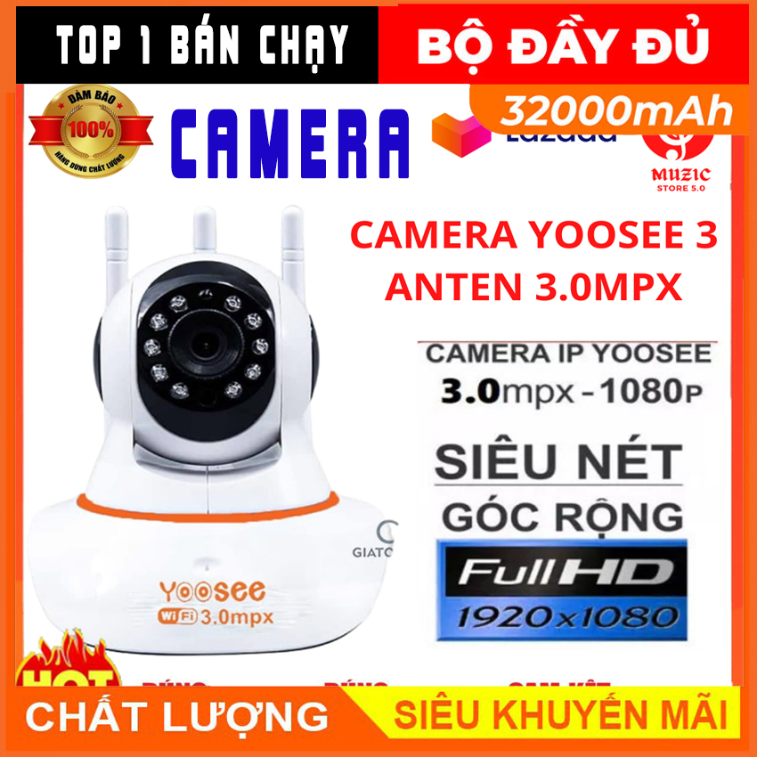 Camera yoose 3.0mpx _ camera ip wifi yoosee - camera không dây giá rẻ nhat. xoay 360 độ 2.0mpx fhd 1080p siêu nét - camera 3 anten 3.0mpx