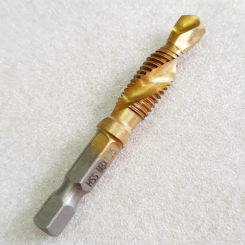 Mũi khoan taro size m8x1.25 tạo ren trong doa âm mũi vít chuôi lục giác 6 ly dùng tạo các bước ren