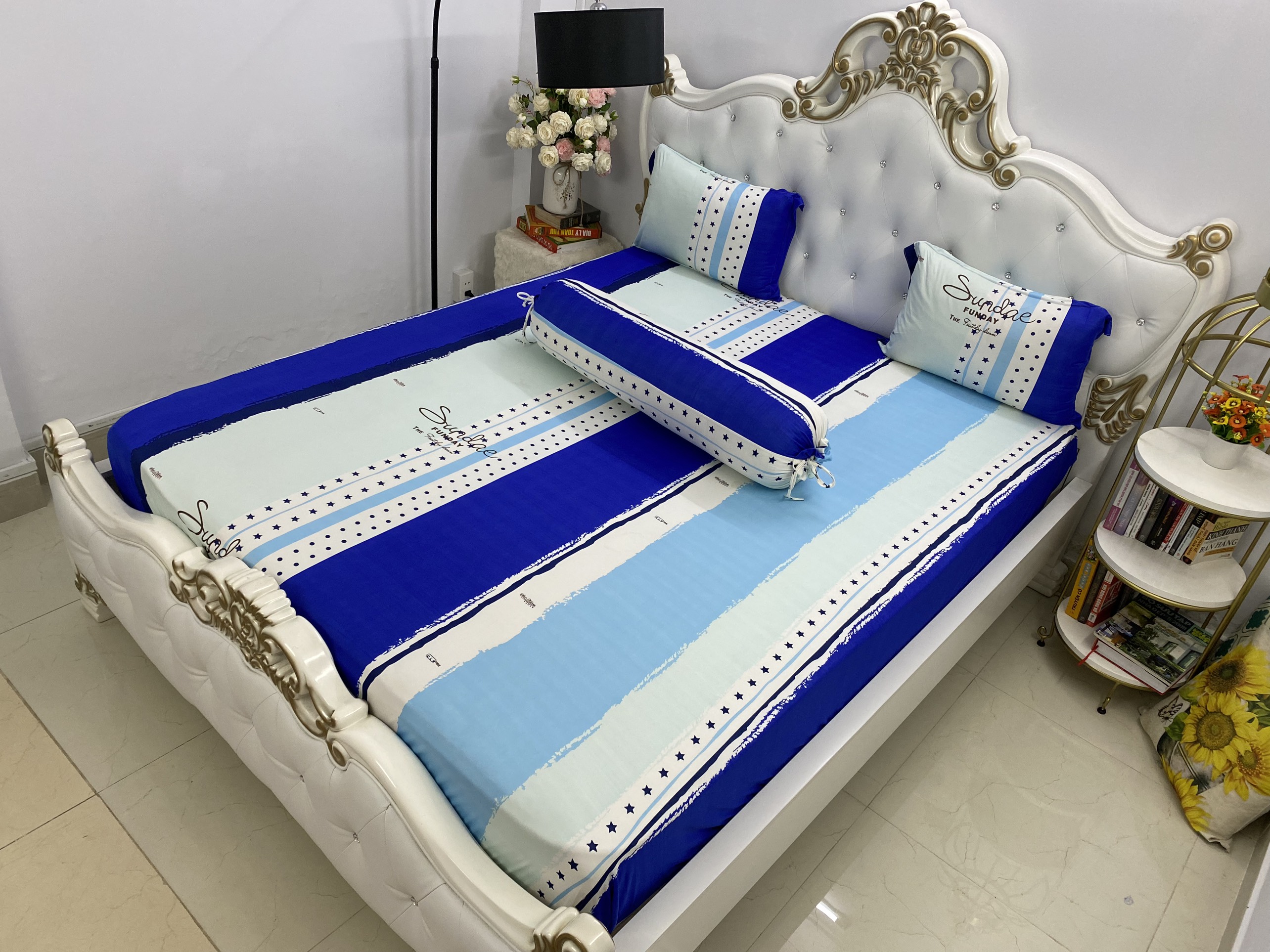 [HCM]Bộ Drap Thun Hàn Quốc mát lạnh { 4món}cam kết giao chuẩn mẫu