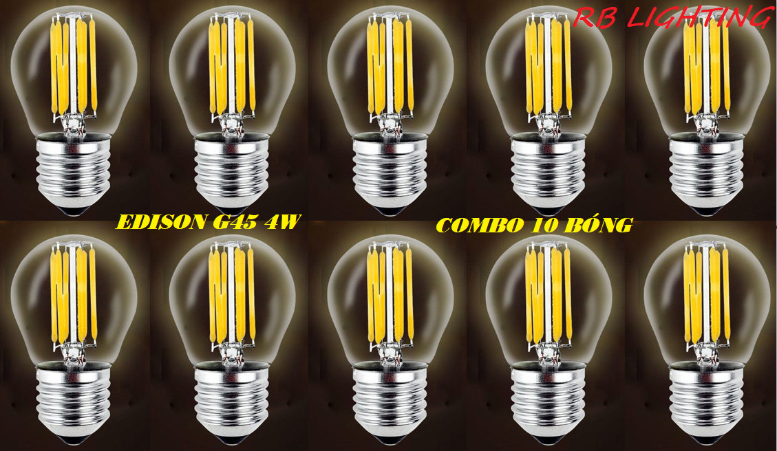 Combo 10 bóng đèn edison g45 4w vintage