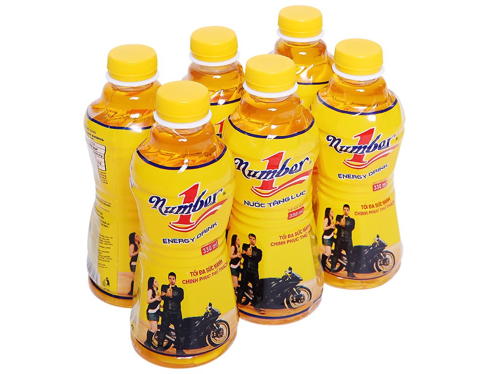 Lốc 6 chai nước tăng lực Number One 330ml