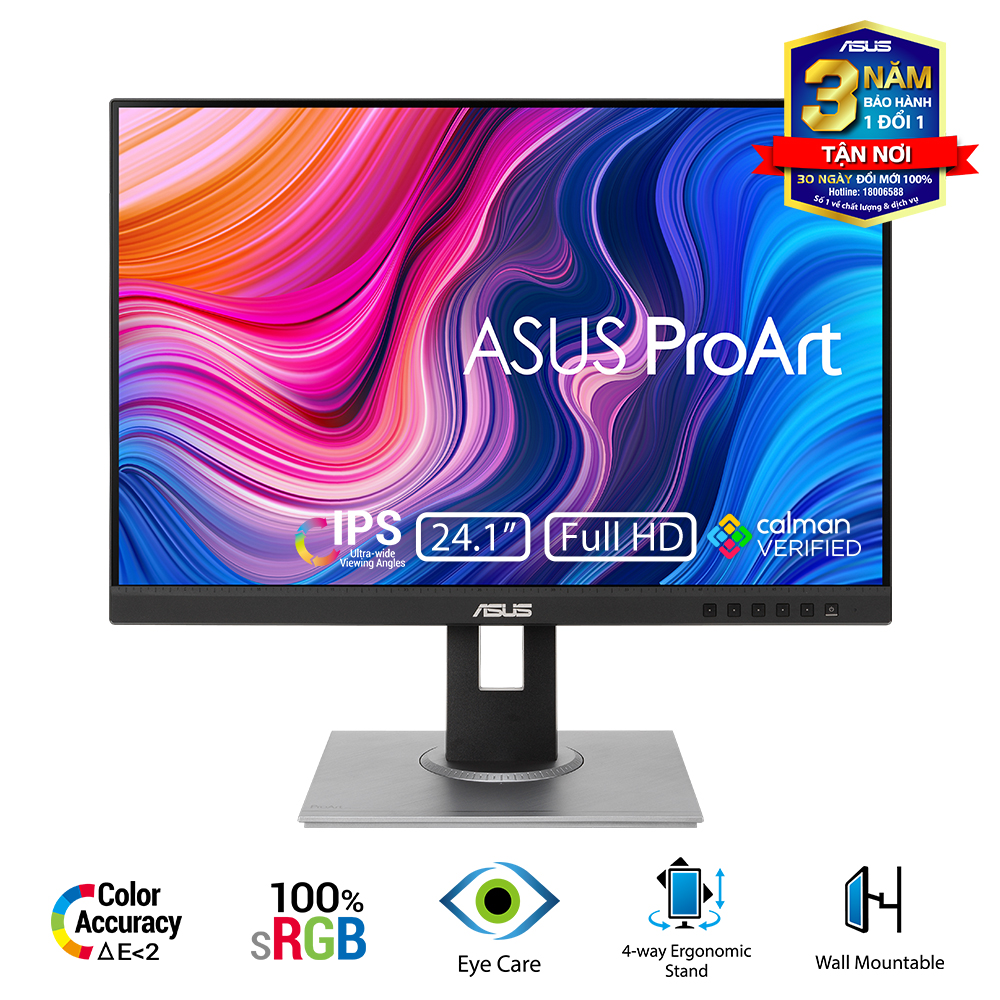[TẶNG 3 THÁNG ADOBE] Màn Hình Chuyên Đồ Họa ASUS ProArt PA248QV 24.1" IPS Full HD 100% sRGB 100% Rec. 709, Color Accuracy ΔE < 2