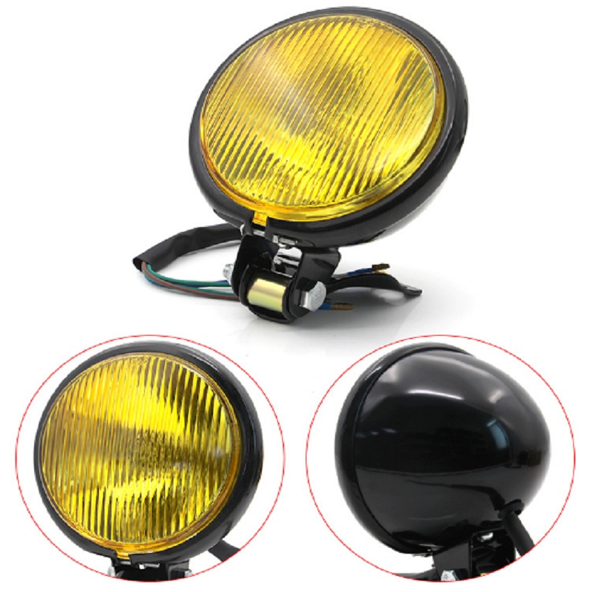 Đèn pha xe máy Rebel gáo đèn tròn hợp kim sơn tĩnh điện phù hợp độ Cafe Racer Tracker Win 67 Dream Cub và các loại xe