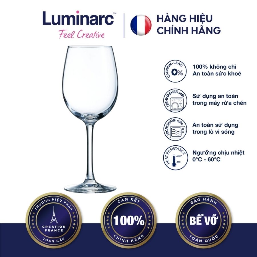 Bộ 4 Ly Rượu Vang  Thuỷ Tinh Luminarc World Wine 350ml - LUWOE5979