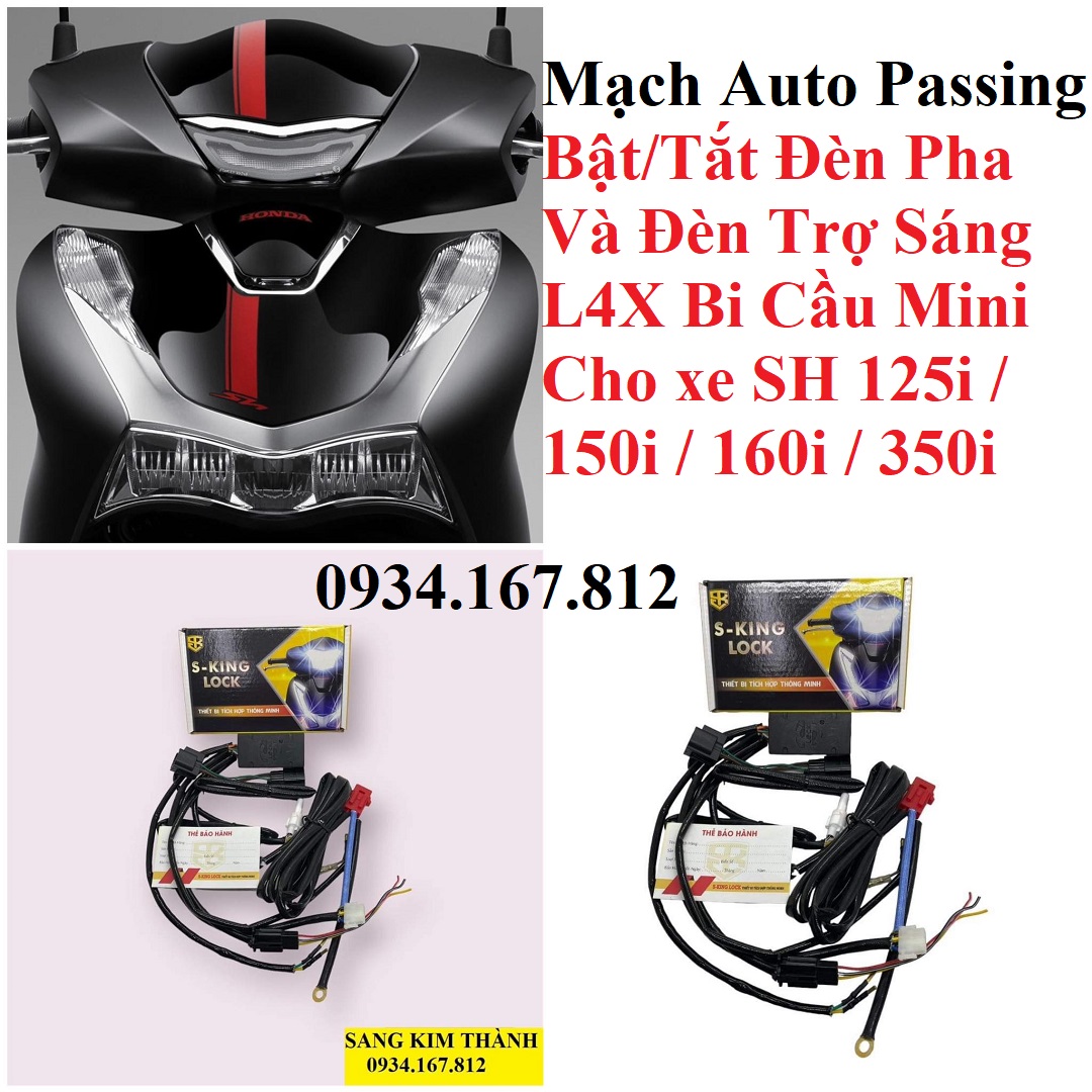 Mạch auto passing tắt đèn pha và đèn trợ sáng l4x bi cầu mini cho xe sh 125i 150i 160i 350i