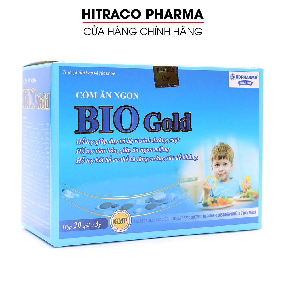 Cốm ăn ngon cho bé Bio Gold giảm tiêu chảy, táo bón, giảm rối loạn tiêu hóa - Hộp 20 gói x 3g