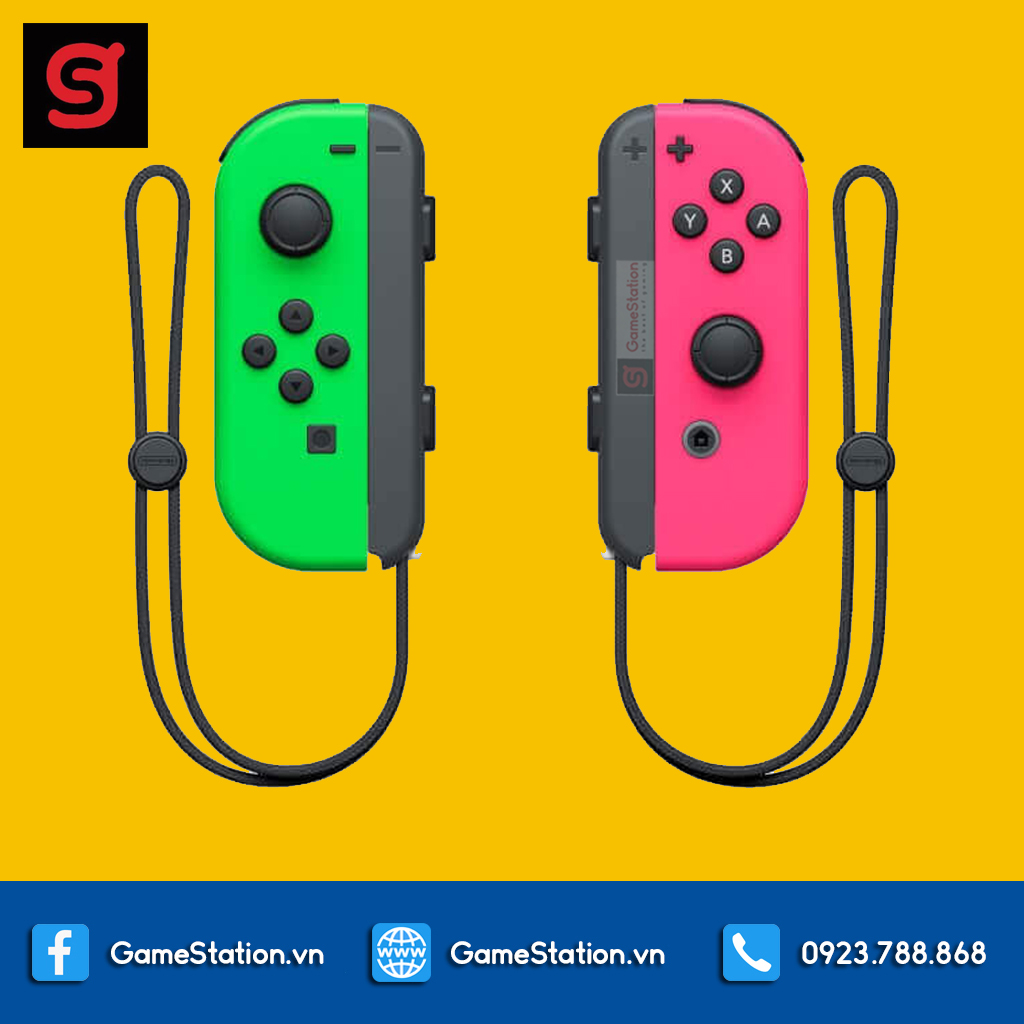 Tay Cầm Nintendo Switch Joy-Con - Màu Neon Green/Neon Pink