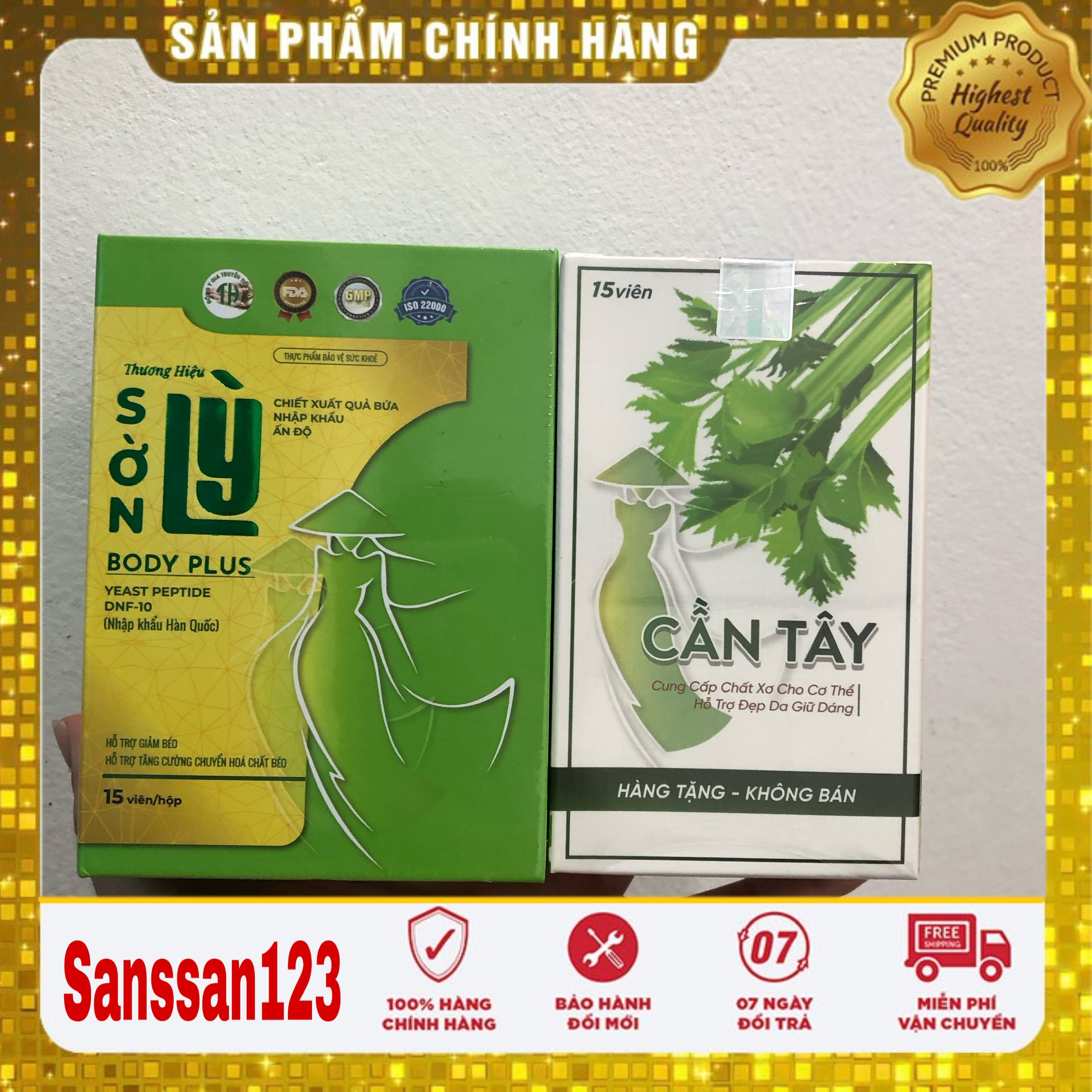 Giảm Cân Tiến Hạnh Sờn Lỳ tặng kèm cần tây. liệu trình 15 ngày