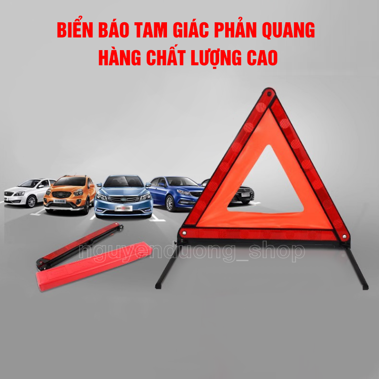 Biển Cảnh Báo Nguy Hiểm, Biển Báo Tam Giác Phản Quang Cảnh Báo Cho Xe ô tô , Xe Máy Gấp Gọn Tiện Lợi