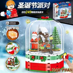 Chiếc Hộp Giáng Sinh Siêu Đẹp Và Ông Già Noel Đồ Chơi Xếp Hình Lắp Ráp Non-Lego Sembo MOC DIY