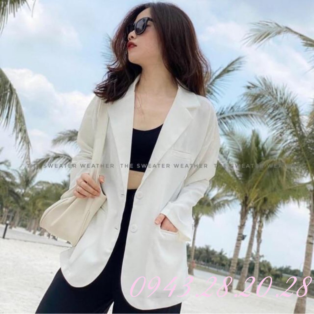 Áo blazer nữ dài tay 2 khuy nhiều màu thanh lịch