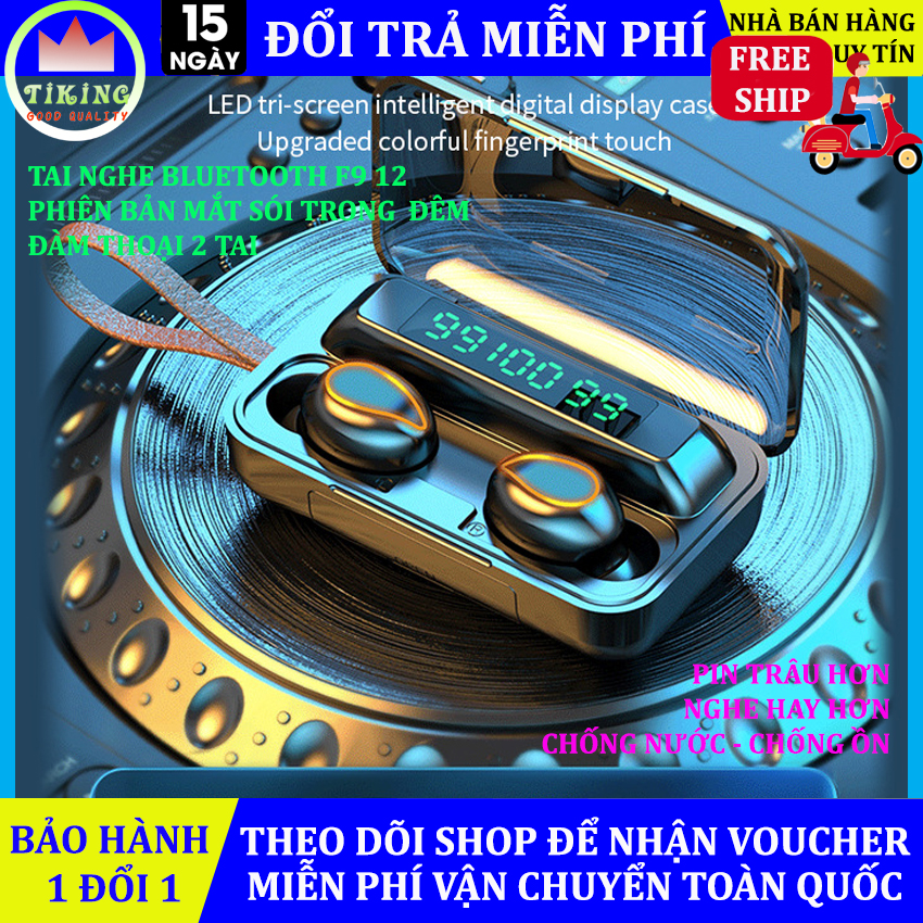 Tai Nghe Bluetooth F9 12 Tai Nghe Không Dây F9 Pro Phiên Bản 2020 Kén Sạc Dung Lượng 2000 mAh Kiêm Sạc Dự Phòng Cho Điện Thoại Âm Thanh 8D Tương Thích Với Mọi Điện Thoại