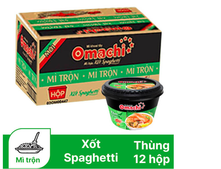 ( Thùng 12 hộp ) Mì trộn Omachi xốt Spaghetti 105g