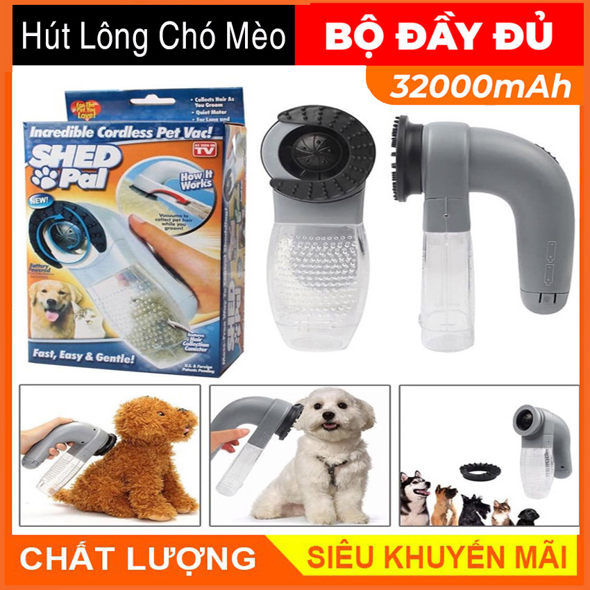 Máy Hút Lông Chó Mèo Tự Động Shed Pal Dọn Lông Chó Mèo Rụng Thiết Kế Nhỏ Gọn Dễ Cho Vào Góc Khủyu Máy Vệ Sinh Lông Chó Mèo Công Suất Lớn. Bảo Hành 12 Tháng