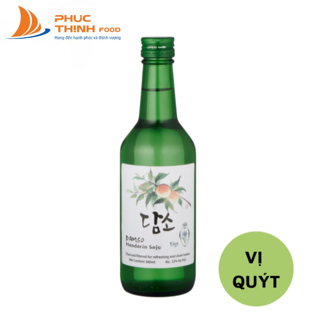 Soju damso hàn quốc vị quýt jeju 360ml