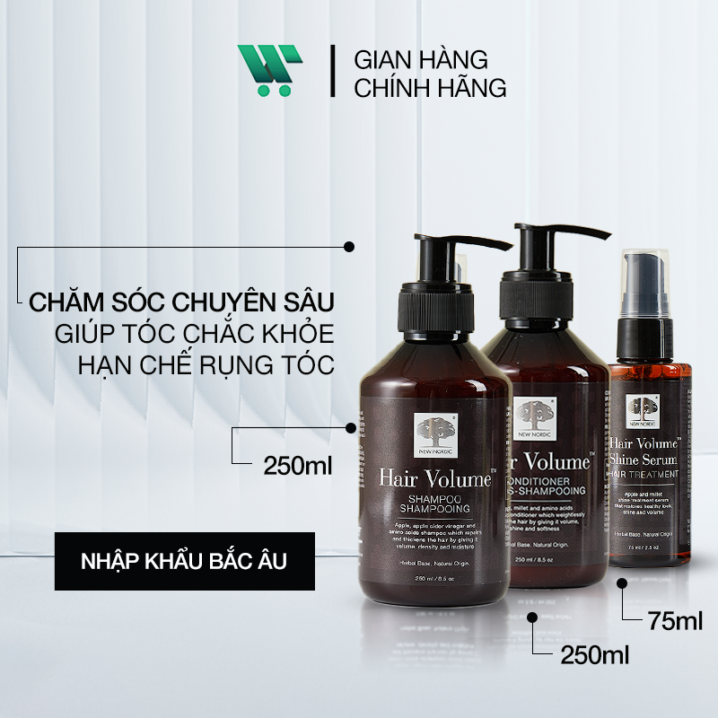 Bộ 3 dầu gội - dầu xả - serum chăm sóc tóc chuyên sâu hair volume