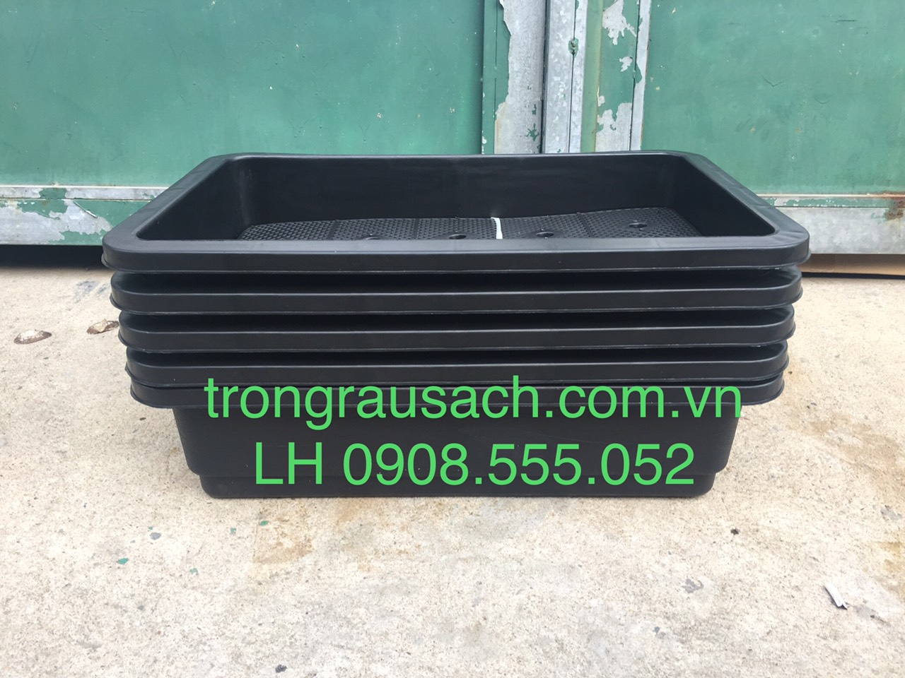 [HCM]05 KHAY NHỰA TRỒNG RAU SẠCH KT 65x42x16cm MÀU ĐEN