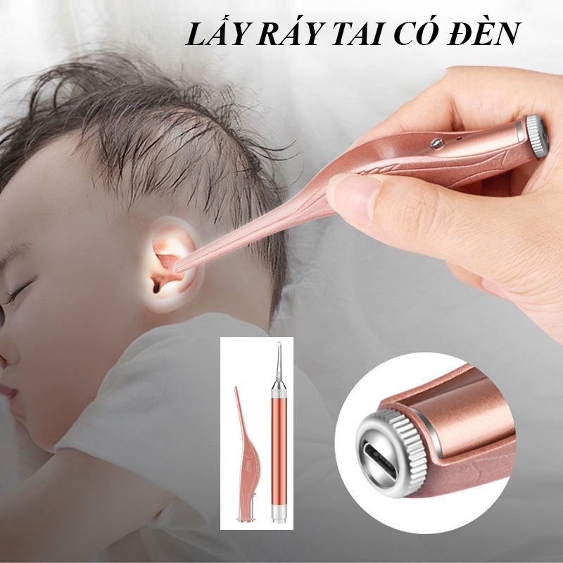Bộ lấy ráy tai có đèn,dụng cụ lấy ráy tai cho bé cao cấp chuyên nghiệp lấy được ráy tai ướt và khô