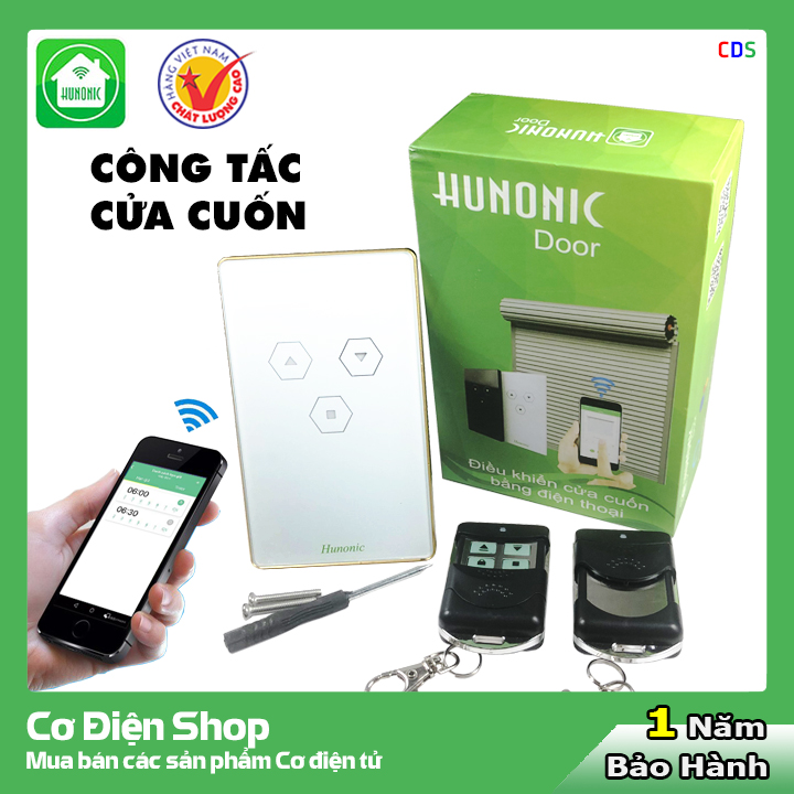 Công tắc cửa cuốn thông minh HUNONIC DOOR - Điều khiển từ xa bằng điện thoại - Cơ Điện Shop
