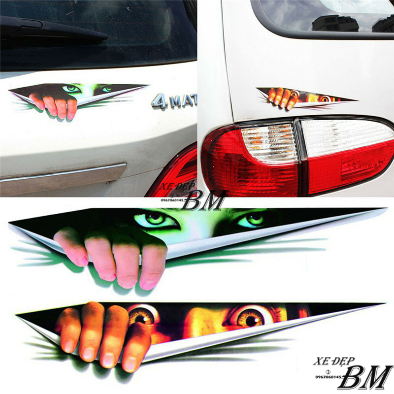 Decal dán xe hơi hình đôi mắt 3D