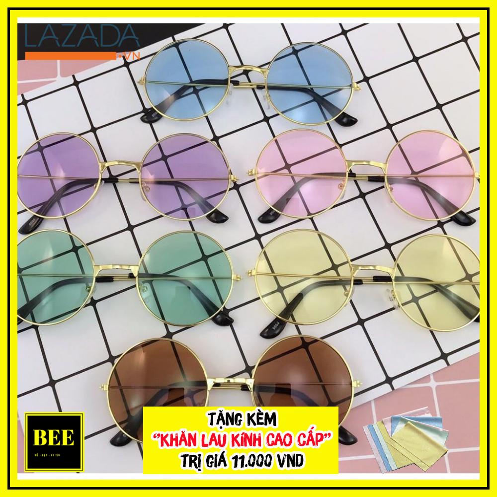 Kính mát nữ thời trang BEE171 ngố tròn Hàn Quốc cực đẹp + TẶNG KÈM KHĂN LAU MẮT KÍNH CAO CẤP TRỊ GIÁ 11K