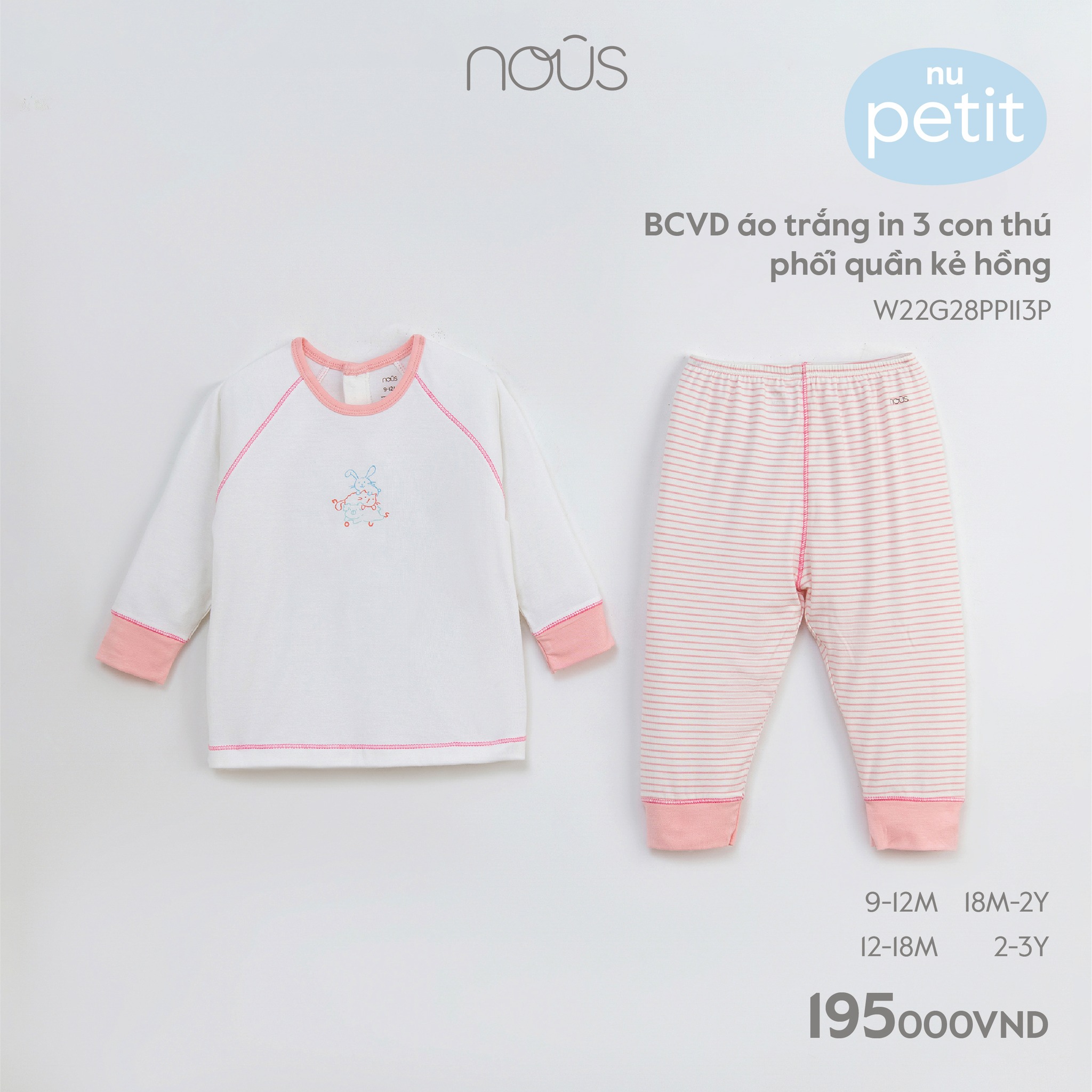 [HCM]Bộ cài vai dài - Nous Petit - Quần áo trẻ em