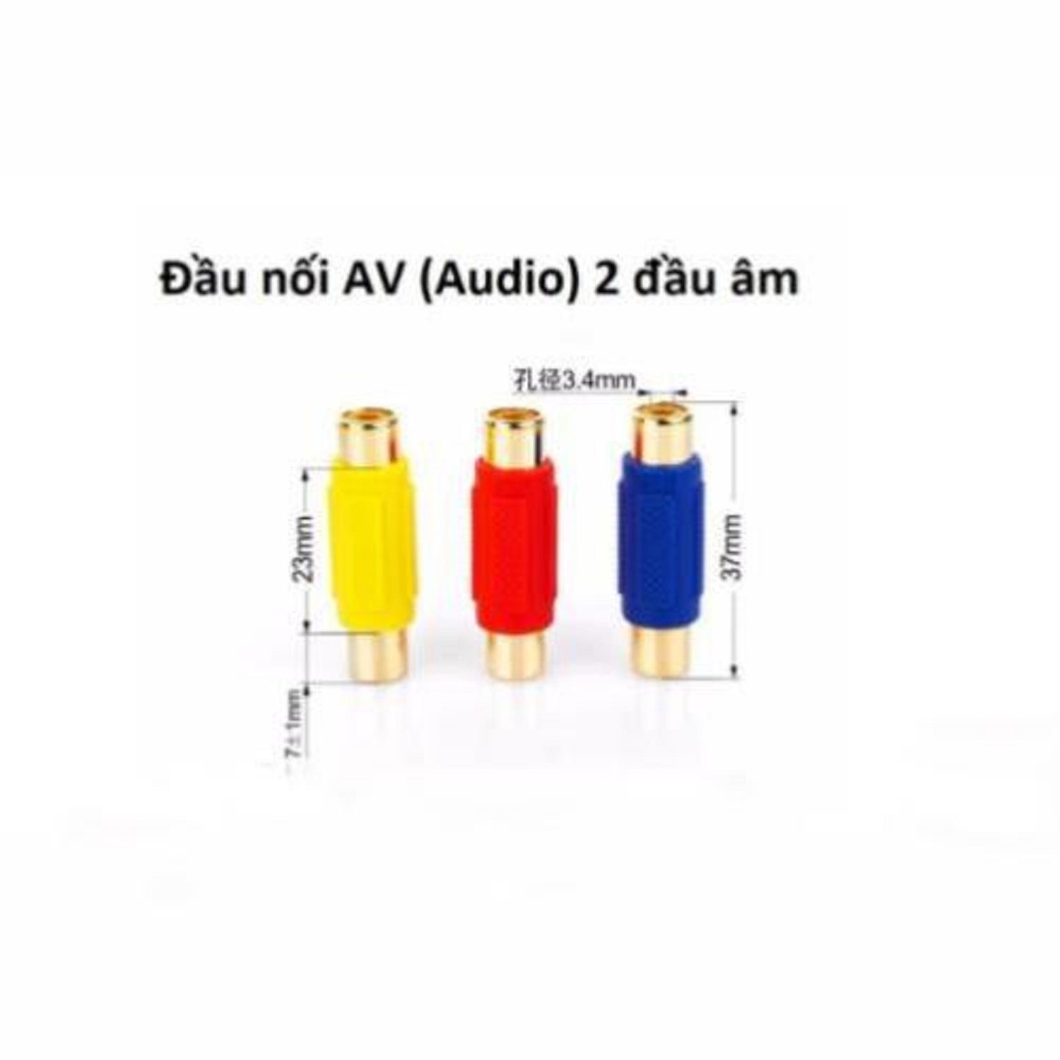 Đầu nối cáp loa av/audio 2 đầu âm-1bộ 3 rắc