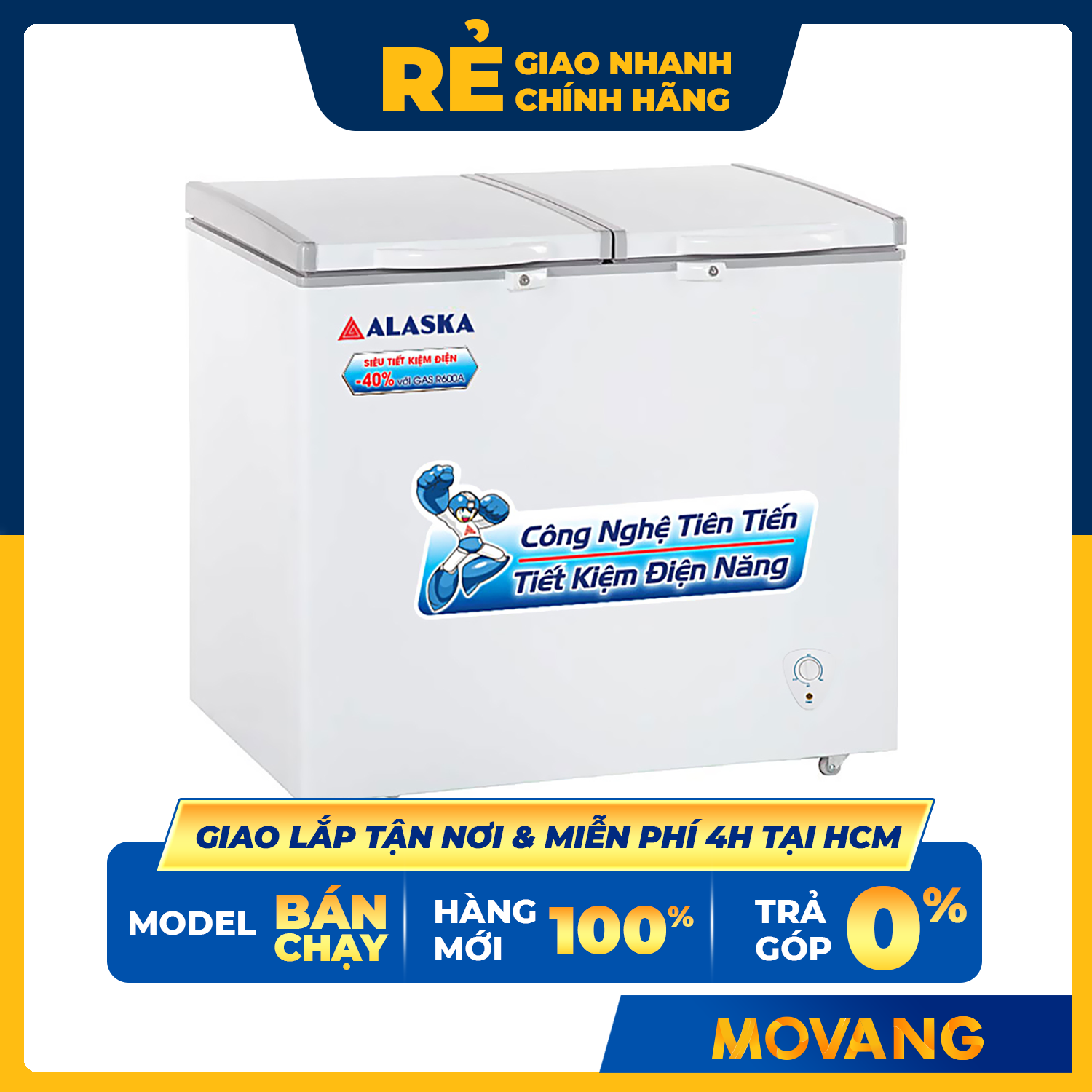 Tủ Đông Mát Alaska Inverter 282 lít BCD-4567N